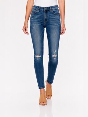 CALVIN KLEIN‎ stretchy mid-rise slim distressed Jeans size 27 X 30